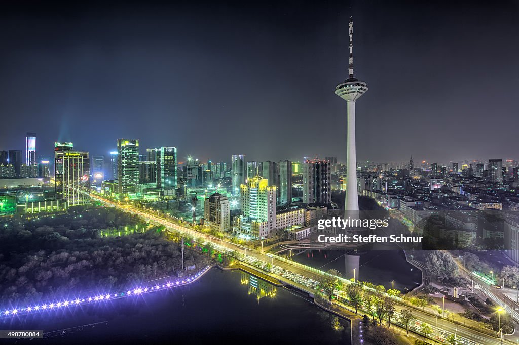 Skyline Shenyang metropolis modern overview elevated view China