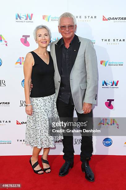 Iva Davies arrives for the 29th Annual ARIA Awards 2015 at The Star on November 26, 2015 in Sydney, Australia.