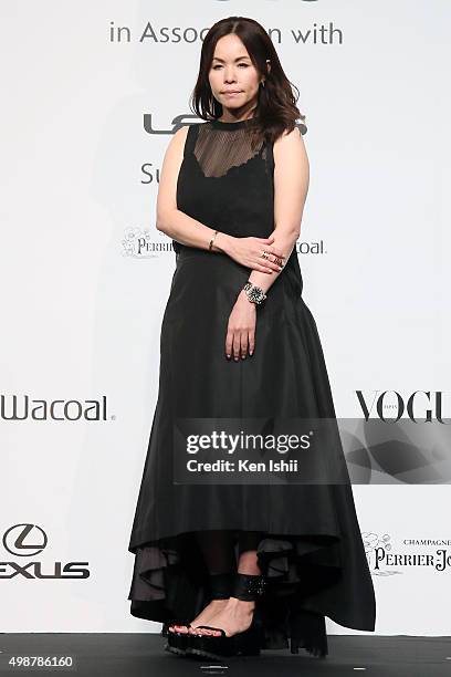 Designer Chitose Abe attends the VOGUE JAPAN Women of the Year at the Meguro Gajoen on November 26, 2015 in Tokyo, Japan.