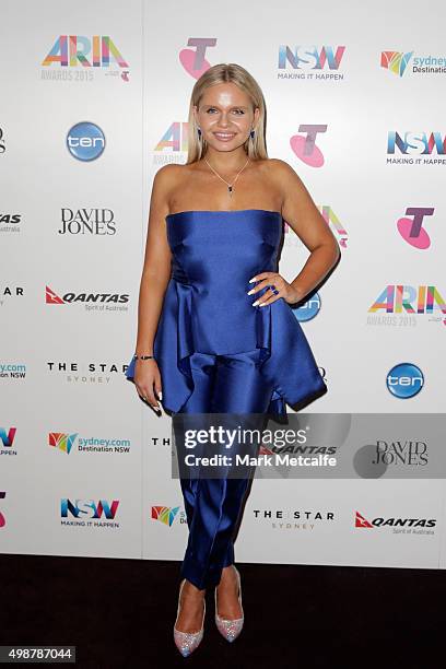 Alli Simpson poses in awards room during the 29th Annual ARIA Awards 2015 at The Star on November 26, 2015 in Sydney, Australia.