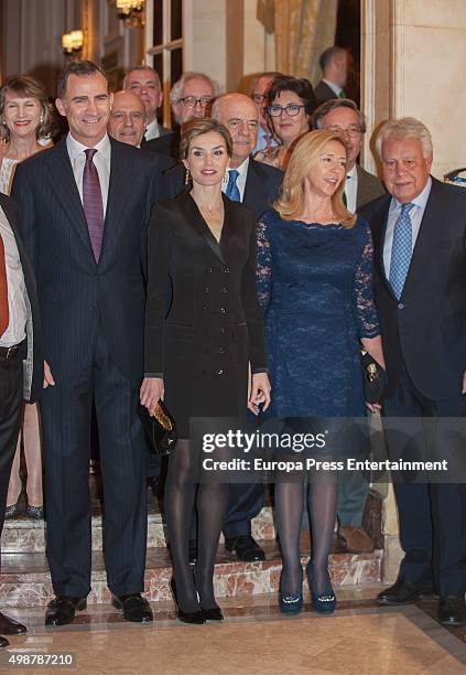 King Felipe VI of Spain, Queen Letizia of Spain, Mar Garcia Vaquero and Felipe Gonzalez attend the 'Francisco Cerecedo Journalism Award' ceremony at...