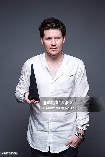 Jarryd James poses for a portrait with an ARIA for Best Pop Release during the 29th Annual ARIA Awards 2015 at The Star on November 26, 2015 in...