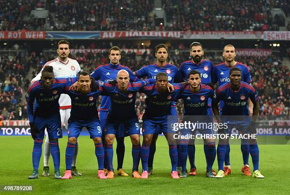 Players Of Olympiakos Piraeus Pose For A Team Picture Prior To The players-of-olympiakos-piraeus-pose-for-a-team-picture-prior-to-the