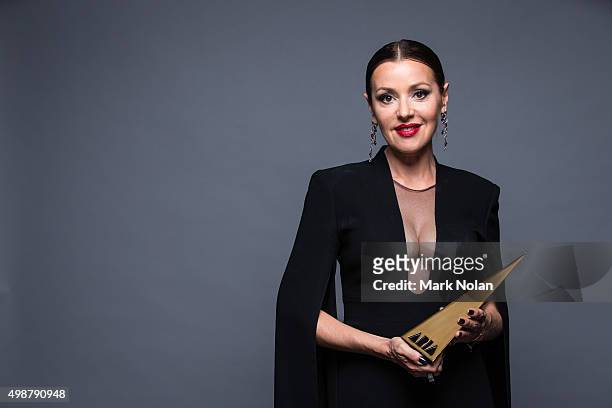 Tina Arena poses for a portrait with an ARIA after being inducted into the ARIA Hall of Fame during the 29th Annual ARIA Awards 2015 at The Star on...
