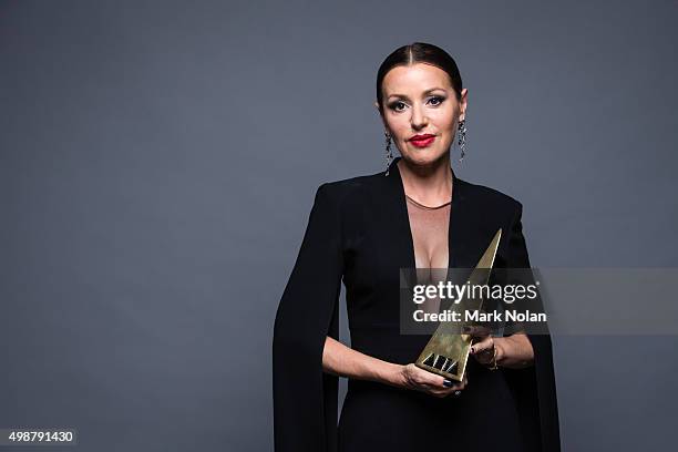 Tina Arena poses for a portrait with an ARIA after being inducted into the ARIA Hall of Fame during the 29th Annual ARIA Awards 2015 at The Star on...