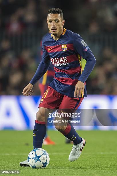 Adriano Coreia Claro of FC Barcelona during the Champions League match between FC Barcelona and AS Roma on November 24, 2015 at the Camp Nou stadium...