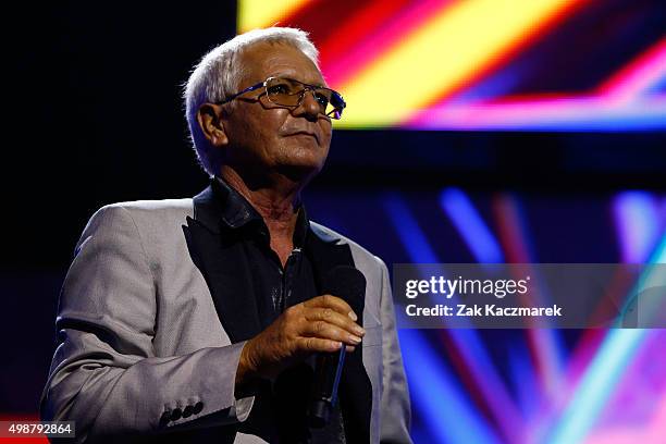 Iva Davies presents on stage during the 29th Annual ARIA Awards 2015 at The Star on November 26, 2015 in Sydney, Australia.