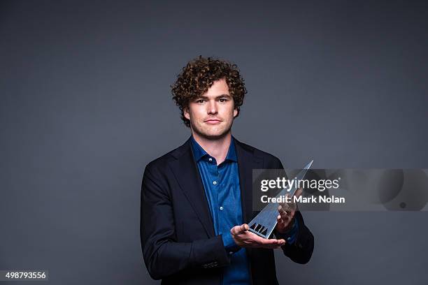 Vance Joy poses for a portrait with an ARIA for Best Male Artist during the 29th Annual ARIA Awards 2015 at The Star on November 26, 2015 in Sydney,...
