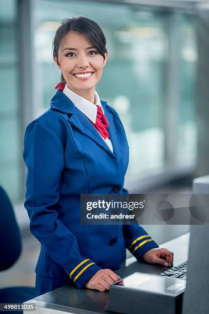 hostess aria - air stewardess foto e immagini stock