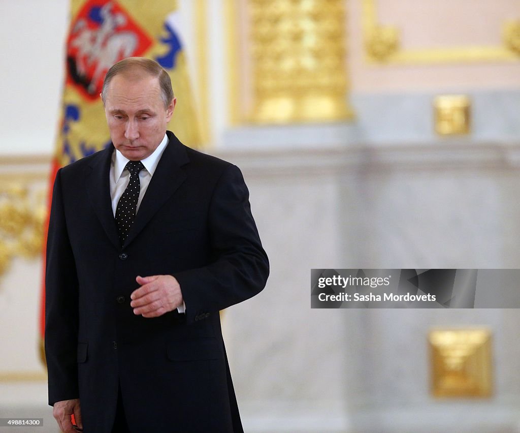 President Putin Attends Reception For New Foreign Ambassadors