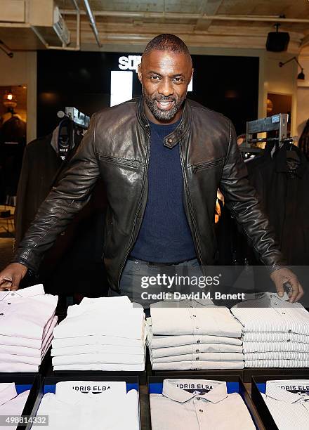 Idris Elba launches his new premium menswear AW15 collection 'Idris Elba + Superdry' on November 26, 2015 in London, England.