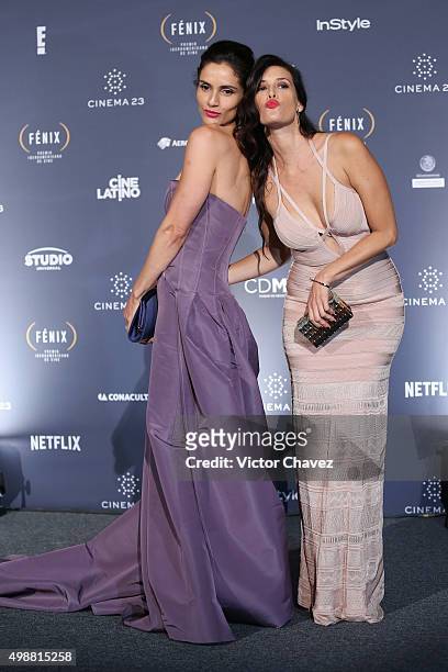Angie Cepeda and Leonor Varela attend the Premio Iberoamericano de Cine Fenix 2015 at Teatro de La Ciudad on November 25, 2015 in Mexico City, Mexico.