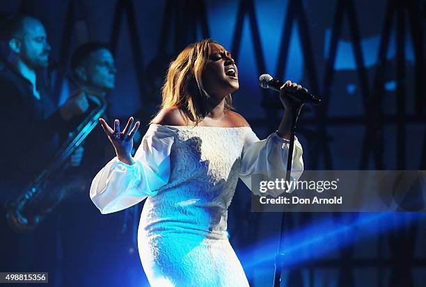 Jessica Mauboy performs during the 29th Annual ARIA Awards 2015 at The Star on November 26, 2015 in Sydney, Australia.