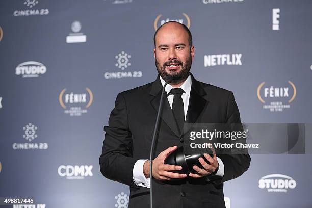 Winner of best direction Fenix award Ciro Guerra attends the Premio Iberoamericano de Cine Fenix 2015 at Teatro de La Ciudad on November 25, 2015 in...
