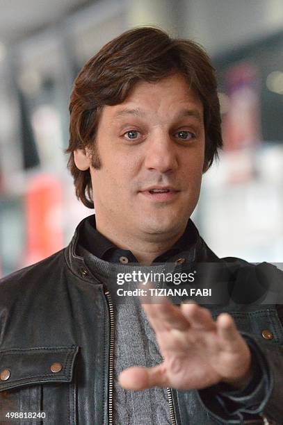 Argentinian actor Rodrigo de la Serna poses during a photocall of the movie "Chiamatemi Francesco, il Papa della gente" on November 26, 2015 in Rome....