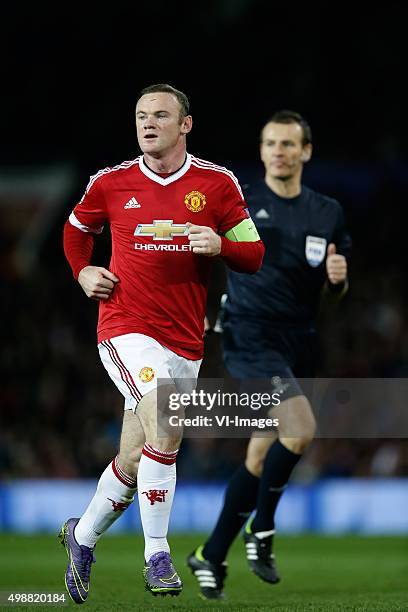 Wayne Rooney of Manchester United during the UEFA Champions League group B match between Manchester United and PSV Eindhoven on November 25, 2015 at...