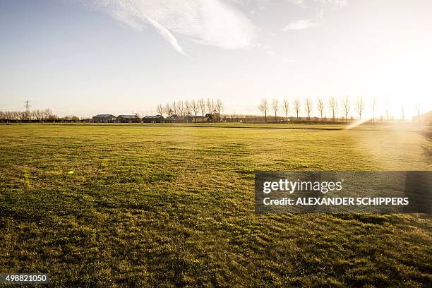 Picture taken on November 26, 2015 shows the location in Vijfhuizen, near Schipol where the national memorial will be placed in tribute to the...