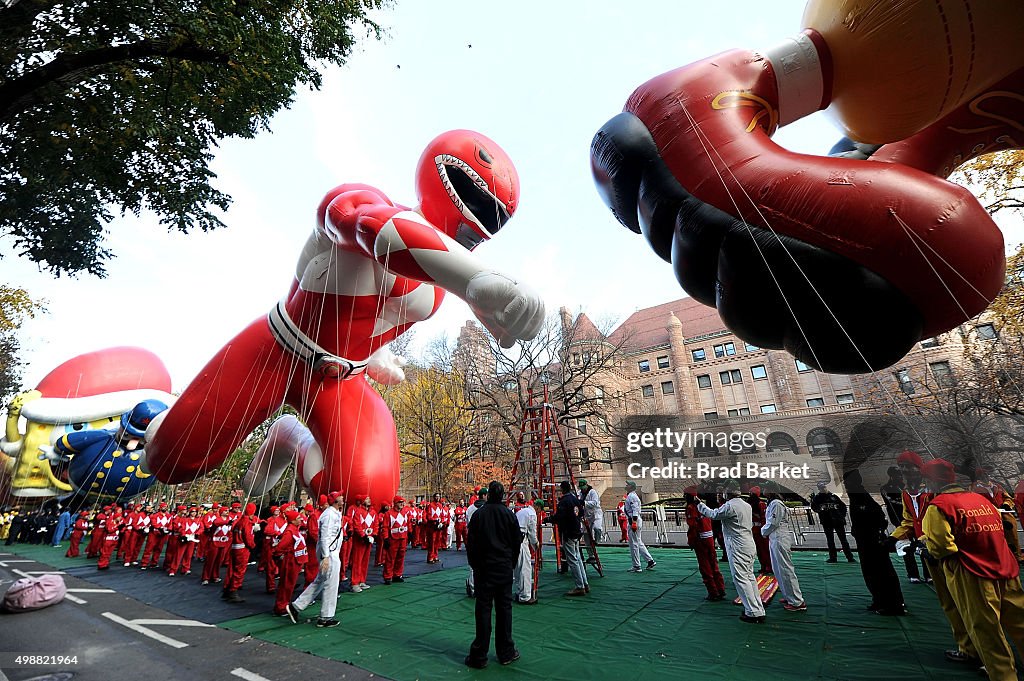 Red Mighty Morphin Power Ranger Balloon Takes Flight At The 89th Annual Macy's Thanksgiving Day Parade