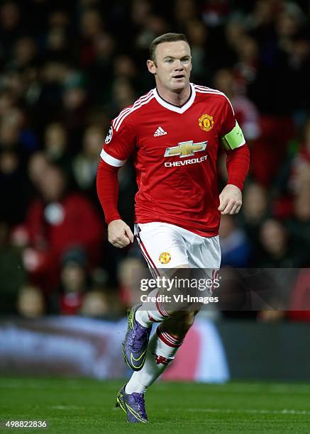 Wayne Rooney of Manchester United during the UEFA Champions League group B match between Manchester United and PSV Eindhoven on November 25, 2015 at...