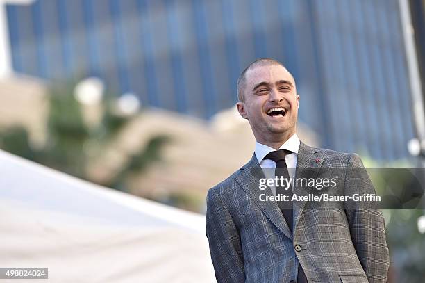 Actor Daniel Radcliffe is honored with a star on the Hollywood Walk of Fame on November 12, 2015 in Hollywood, California.