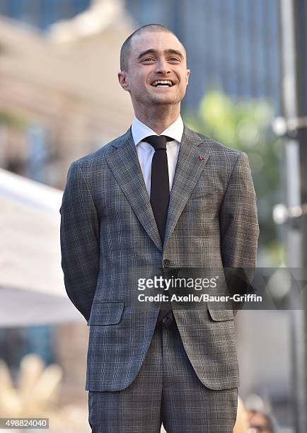 Actor Daniel Radcliffe is honored with a star on the Hollywood Walk of Fame on November 12, 2015 in Hollywood, California.