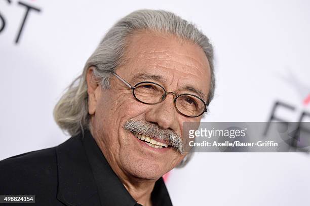 Actor Edward James Olmos arrives at the AFI FEST 2015 Presented By Audi Closing Night Gala Premiere of Paramount Pictures' 'The Big Short' at TCL...