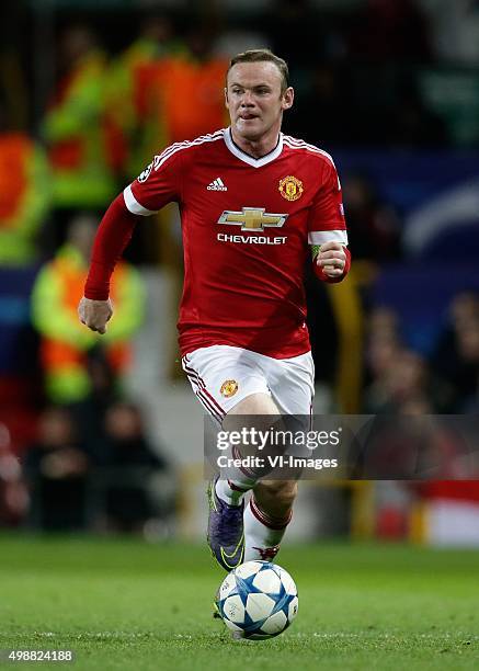 Wayne Rooney of Manchester United during the UEFA Champions League group B match between Manchester United and PSV Eindhoven on November 25, 2015 at...