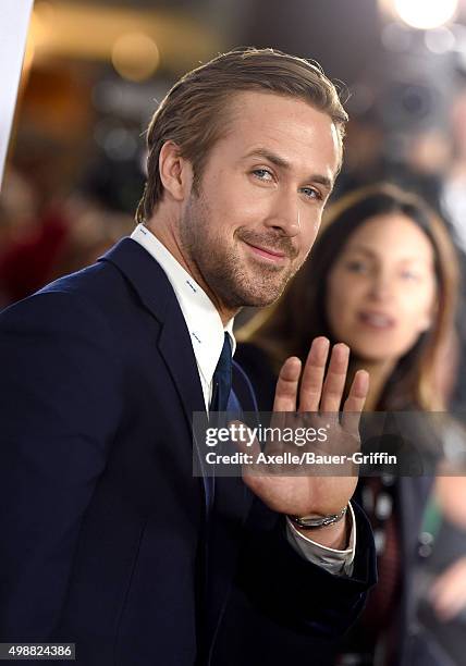 Actor Ryan Gosling arrives at the AFI FEST 2015 Presented By Audi Closing Night Gala Premiere of Paramount Pictures' 'The Big Short' at TCL Chinese 6...