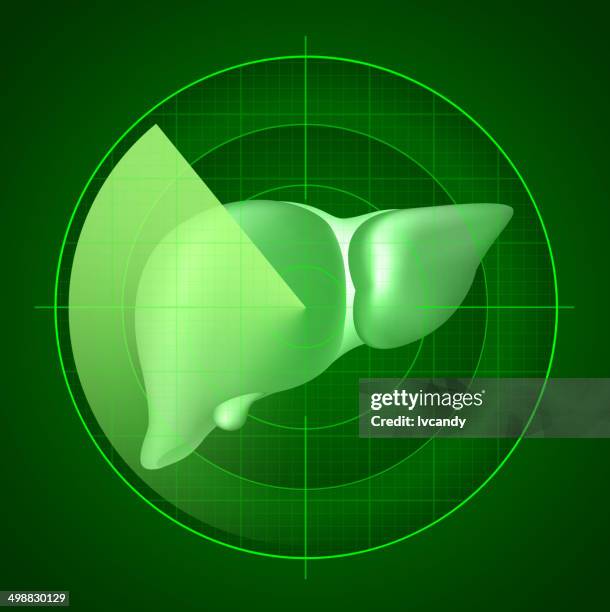 liver examination - radar stock illustrations