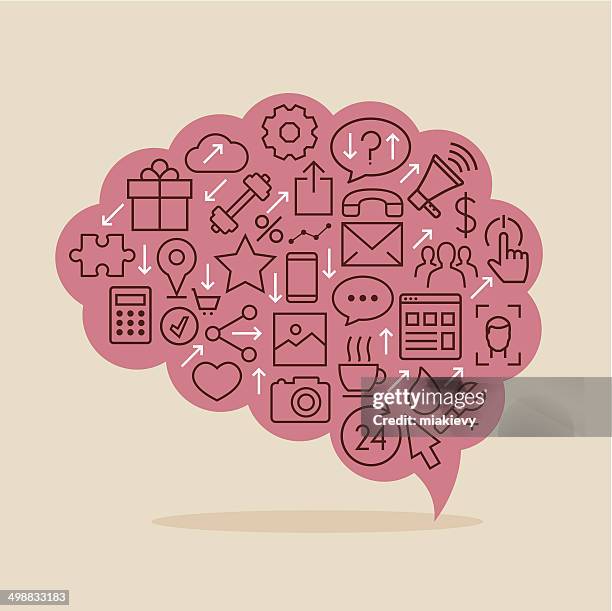 processing information - knowledge sharing concept stock illustrations