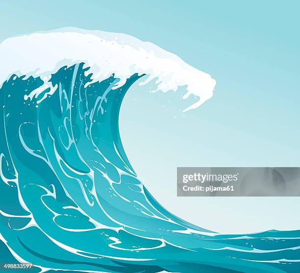 ilustraciones, imágenes clip art, dibujos animados e iconos de stock de ola - tsunami