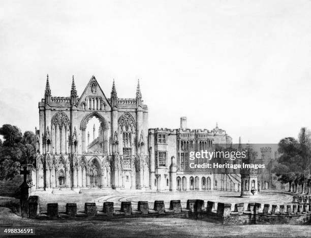 Newstead Abbey, Nottinghamshire, 1812-1815. The abbey was founded between 1163 and 1173 by Henry II as a priory of Augustinian Canons with the help...