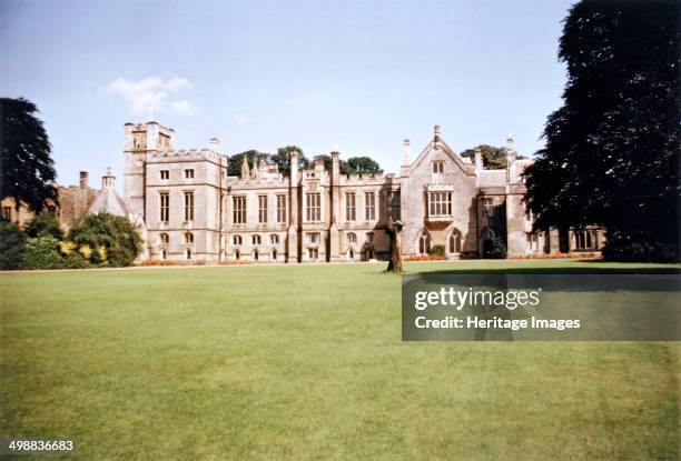 South aspect of Newstead Abbey, Nottinghamshire, 1965. The abbey was founded between 1163 and 1173 by Henry II as a priory of Augustinian Canons with...