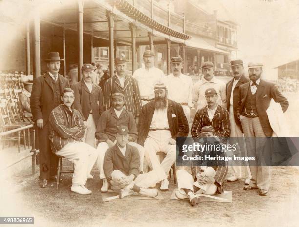 English cricket team, Trent Bridge cricket ground, Nottingham, Nottinghamshire, 1899. The England team for the First Test against Australia. The...