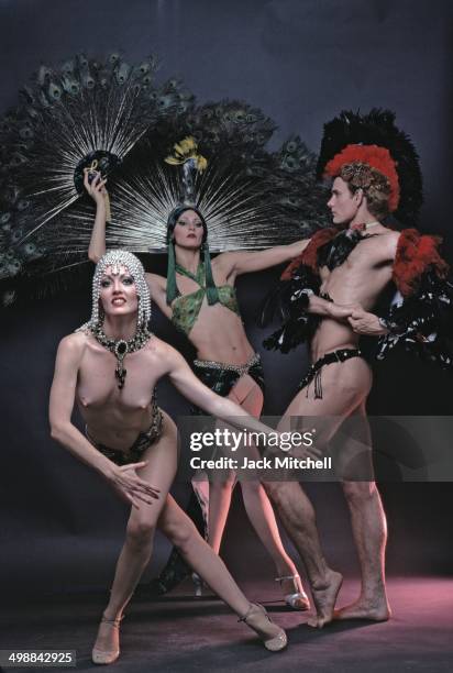 Dancer Linda Bardot with the Kicks Topless Revue performs at the Rainbow Room, New York, New York, 1979.