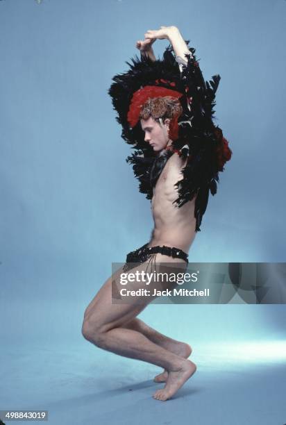 Dancer Linda Bardot with the Kicks Topless Revue performs at the Rainbow Room, New York, New York, 1979.