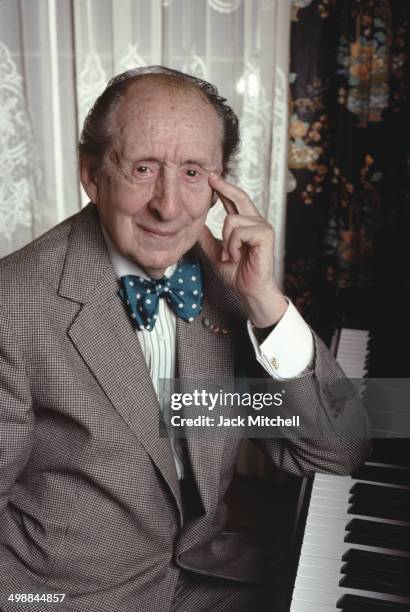 Portrait of Russian-American pianist and composer Vladimir Horowitz in his home, New York, New York, 1988.