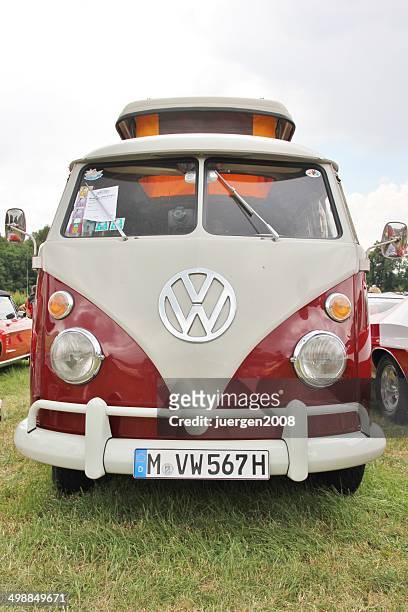 vintage vw bus t 1 - volkswagen van stock pictures, royalty-free photos & images