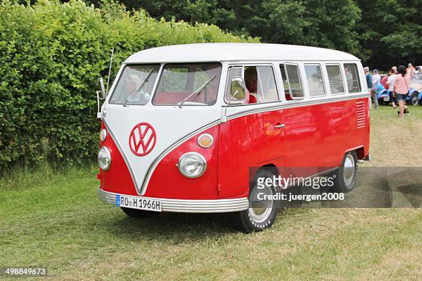 vintage vw bus t 1 - volkswagen stock pictures, royalty-free photos & images