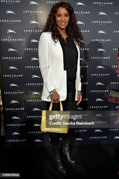 Liz Baffoe attends the Longchamp store opening on November 26, 2015 in Cologne, Germany.