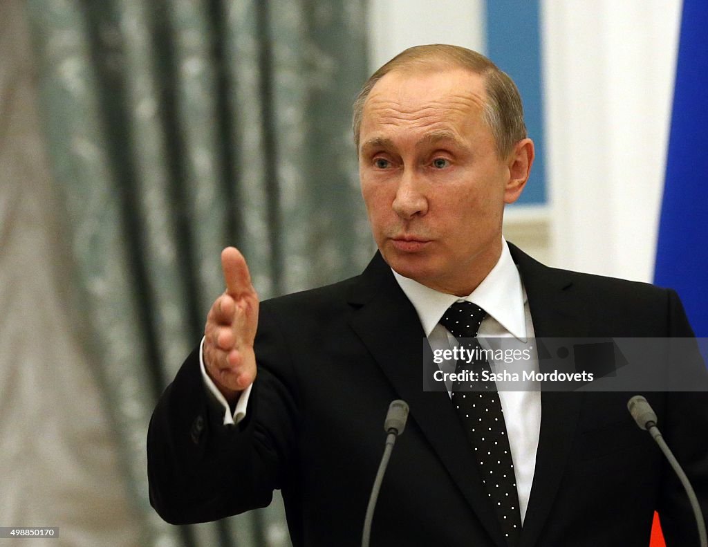 Russian President Vladimir Putin Meets French President Francois Hollande