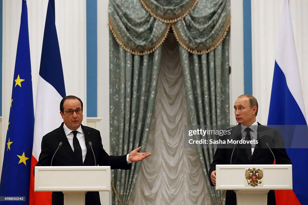 Russian President Vladimir Putin Meets French President Francois Hollande