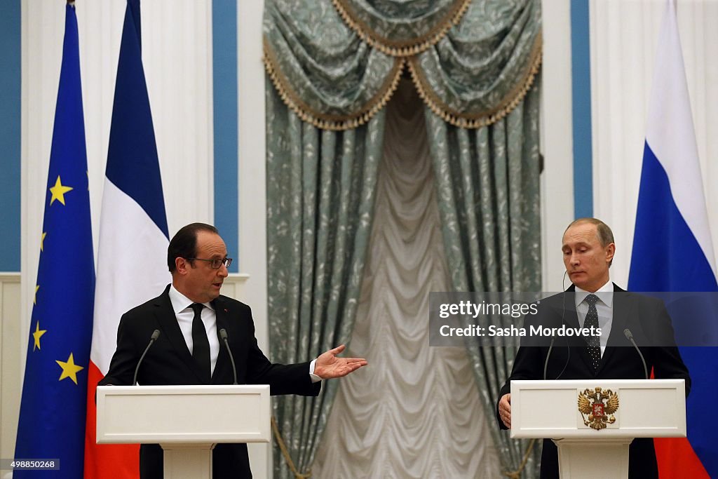 Russian President Vladimir Putin Meets French President Francois Hollande