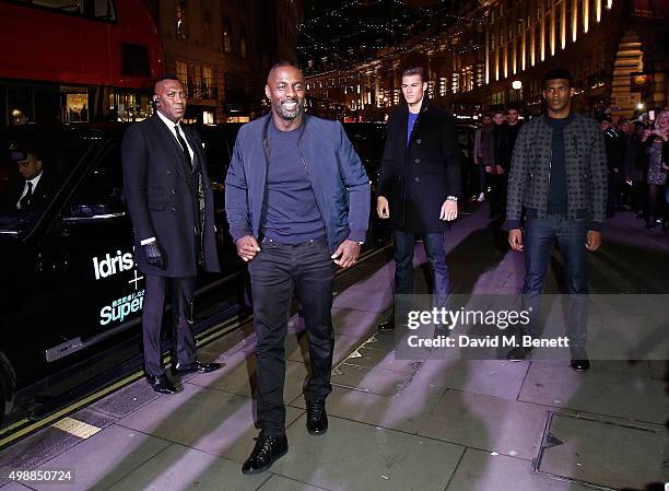 Idris Elba and models stop traffic as they arrive at Superdry Regent Street to celebrate the launch of the new premium menswear AW15 'Idris Elba +...