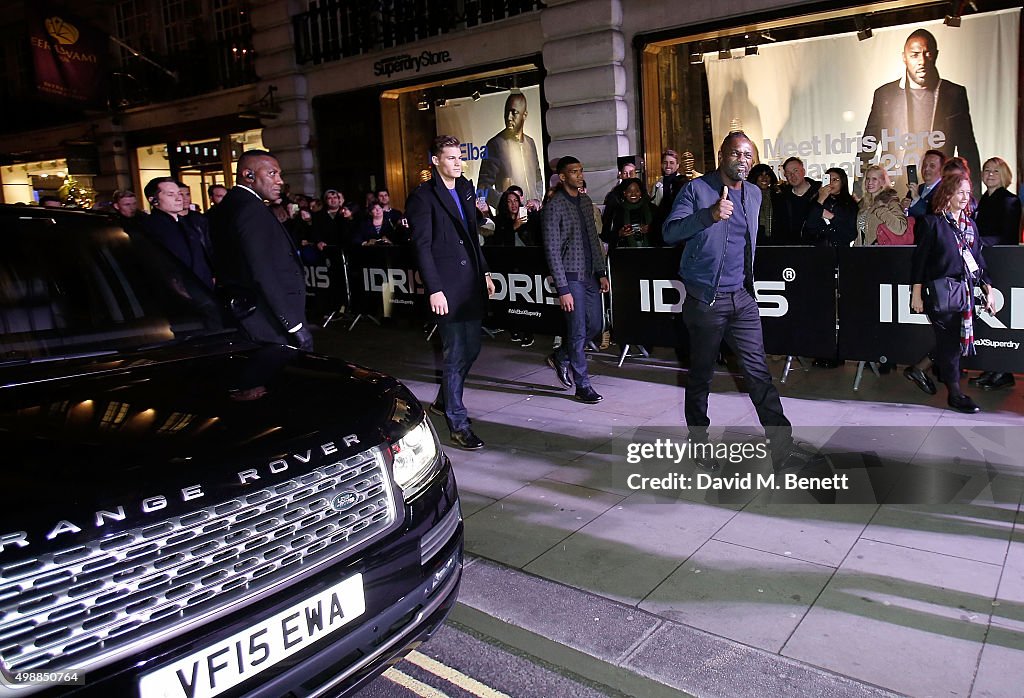 Idris Elba And Superdry Launch Their New Premium Menswear Collection At Their Flagship Regent Street Store