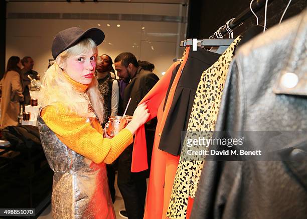 Petite Meller attends the McQ Spitalfields launch on November 26, 2015 in London, England.