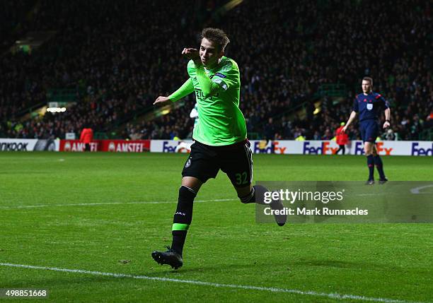 Vaclav Cerny of Ajax celebrates as he scores their second goal during the UEFA Europa League Group A match between Celtic FC and AFC Ajax at Celtic...