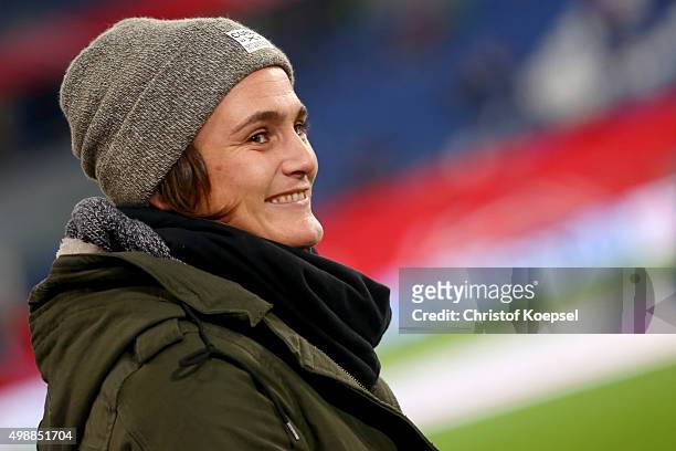 Nadine Angerer of Germany is seen before here farewell prior to the Women's International Friendly match between Germany and England at...