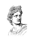 Phoebus Apollo (antique engraving)