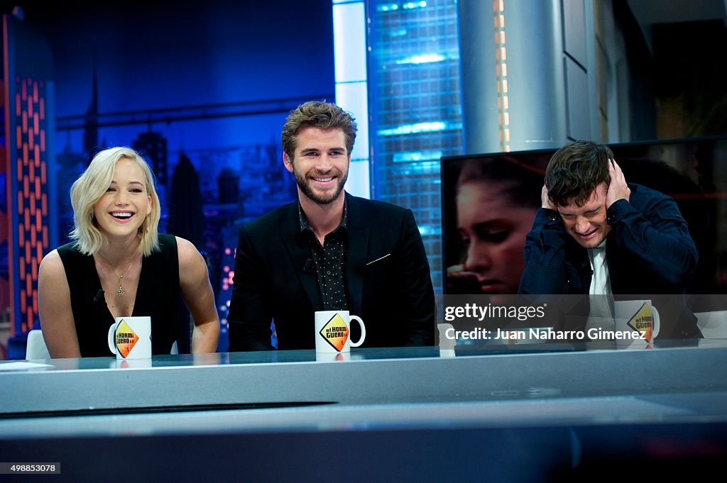 Jennifer Lawrence, Liam Hemsworth and Josh Hutcherson Attend 'El Hormiguero' Tv Show